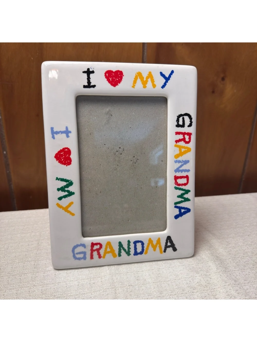 Vintage Ceramic Grandma Picture Frame 4x6 Colorful I Love My Grandma Photo Frame